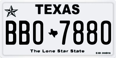 TX license plate BBO7880