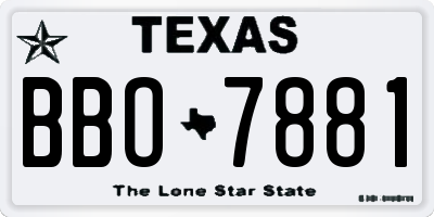 TX license plate BBO7881