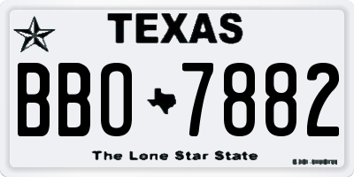 TX license plate BBO7882