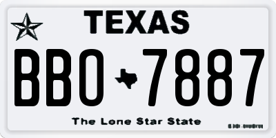TX license plate BBO7887