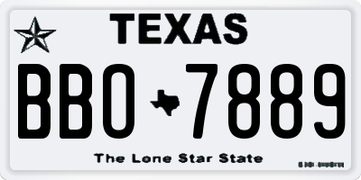 TX license plate BBO7889