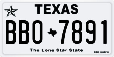 TX license plate BBO7891