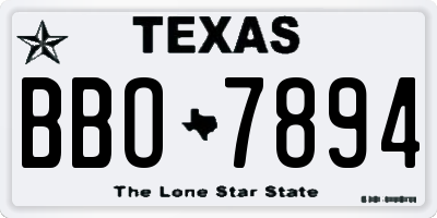 TX license plate BBO7894