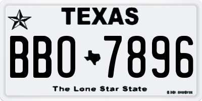 TX license plate BBO7896