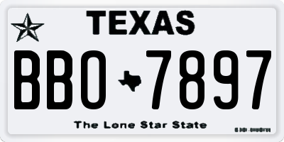 TX license plate BBO7897