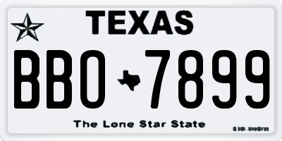 TX license plate BBO7899