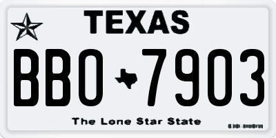 TX license plate BBO7903
