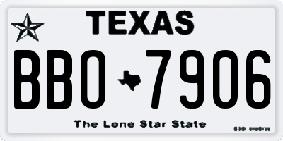 TX license plate BBO7906