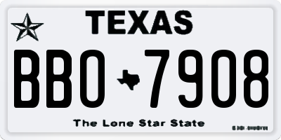 TX license plate BBO7908