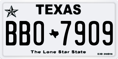 TX license plate BBO7909