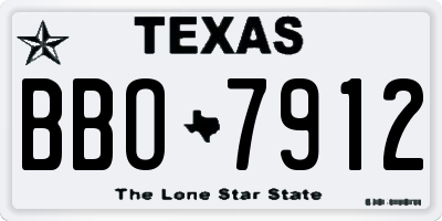 TX license plate BBO7912