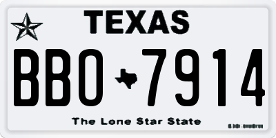 TX license plate BBO7914