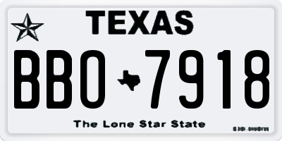 TX license plate BBO7918