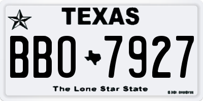 TX license plate BBO7927