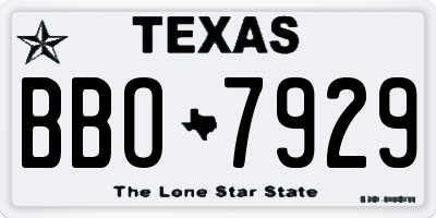 TX license plate BBO7929