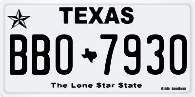 TX license plate BBO7930