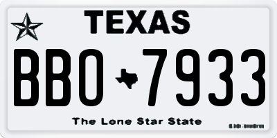 TX license plate BBO7933