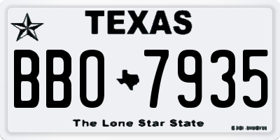 TX license plate BBO7935