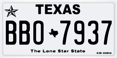 TX license plate BBO7937