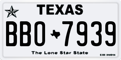 TX license plate BBO7939