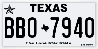 TX license plate BBO7940
