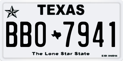 TX license plate BBO7941