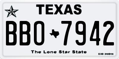 TX license plate BBO7942