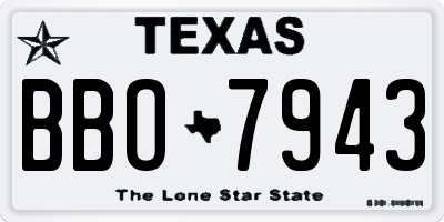 TX license plate BBO7943