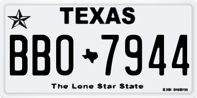 TX license plate BBO7944