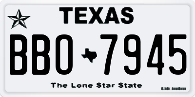 TX license plate BBO7945