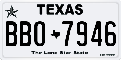 TX license plate BBO7946