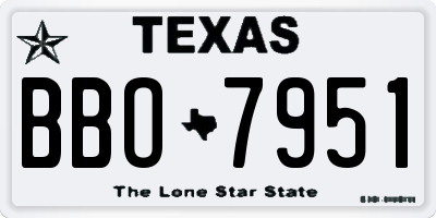 TX license plate BBO7951
