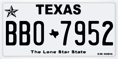 TX license plate BBO7952