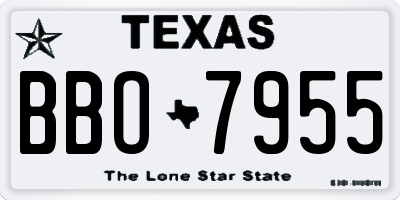 TX license plate BBO7955