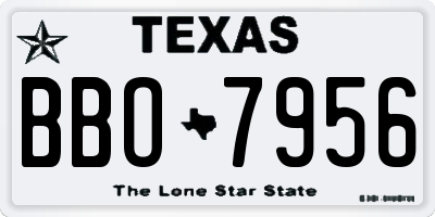 TX license plate BBO7956
