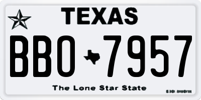 TX license plate BBO7957