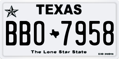 TX license plate BBO7958