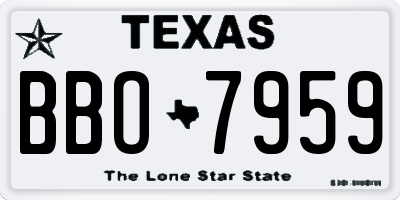 TX license plate BBO7959