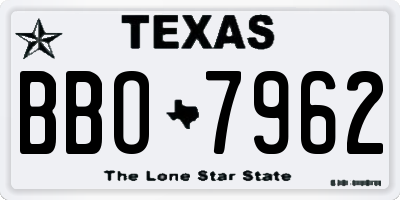 TX license plate BBO7962