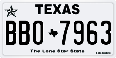 TX license plate BBO7963