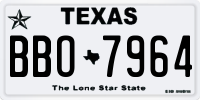 TX license plate BBO7964