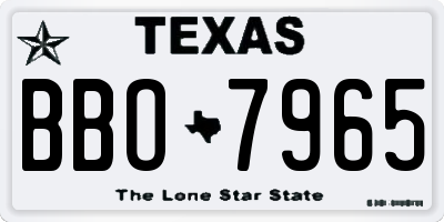 TX license plate BBO7965
