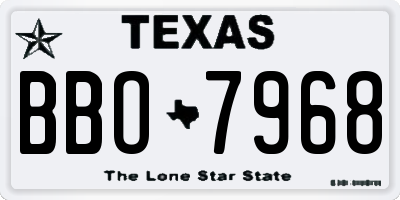 TX license plate BBO7968