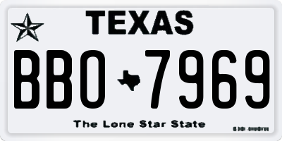 TX license plate BBO7969