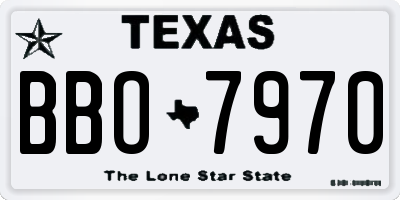 TX license plate BBO7970