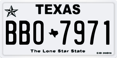 TX license plate BBO7971