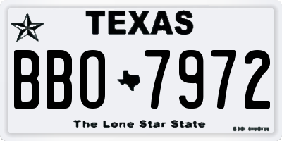 TX license plate BBO7972