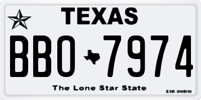 TX license plate BBO7974