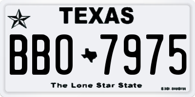TX license plate BBO7975