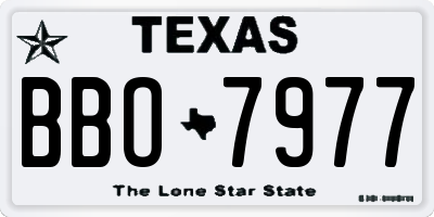 TX license plate BBO7977